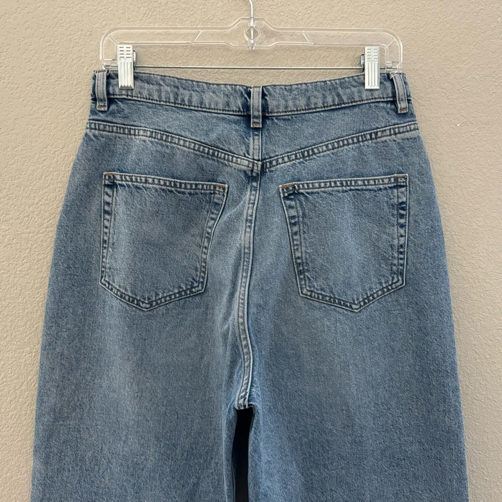 & Other Stories Wide Leg Jeans Denim High Rise Raw Hem Casual Minimalist Blue - Picture 10 of 13
